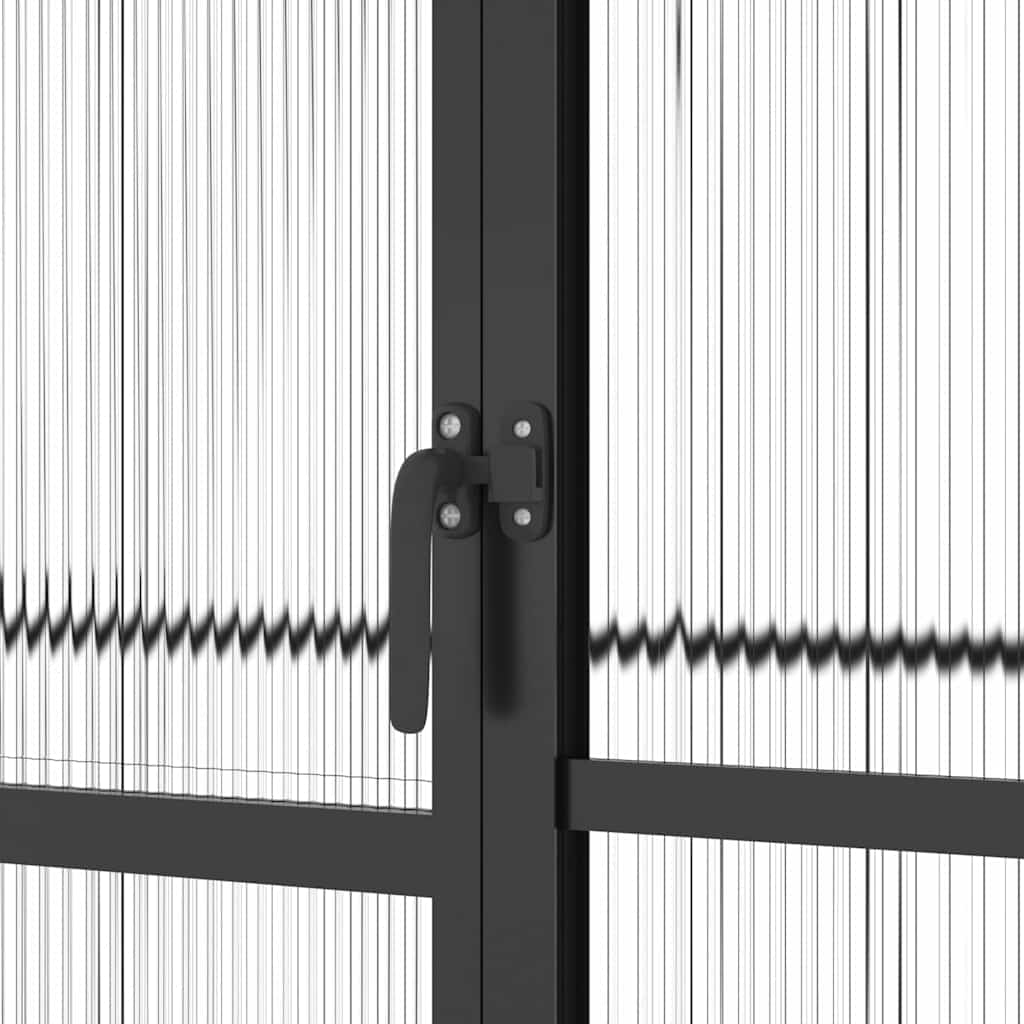 Šiltnamis su pagrindo rėmu, antracito, aliuminis, 6,43m² Šiltnamis su pagrindo rėmu, antracito, aliuminis, 6,43m² - Image 7