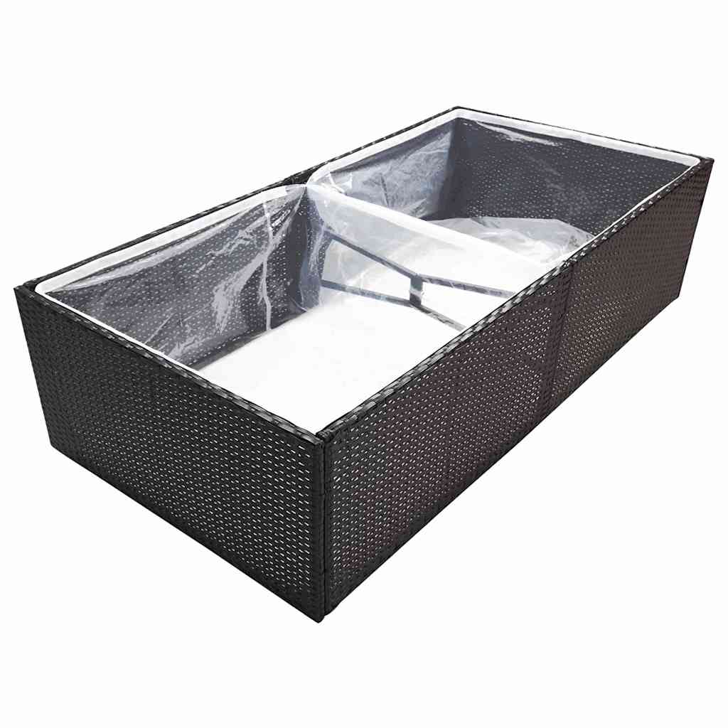 Sodo lovelis, juodos spalvos, 157x80x40cm, poliratanas Sodo lovelis, juodos spalvos, 157x80x40cm, poliratanas - Image 3