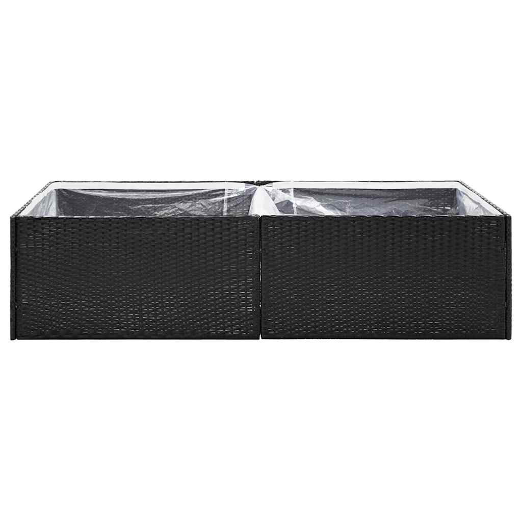 Sodo lovelis, juodos spalvos, 157x80x40cm, poliratanas Sodo lovelis, juodos spalvos, 157x80x40cm, poliratanas - Image 4