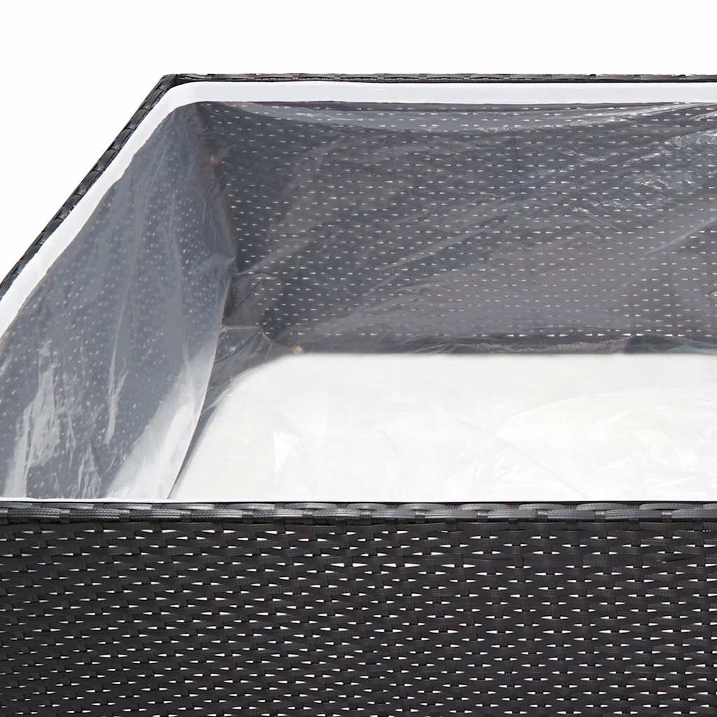Sodo lovelis, juodos spalvos, 157x80x40cm, poliratanas Sodo lovelis, juodos spalvos, 157x80x40cm, poliratanas - Image 6