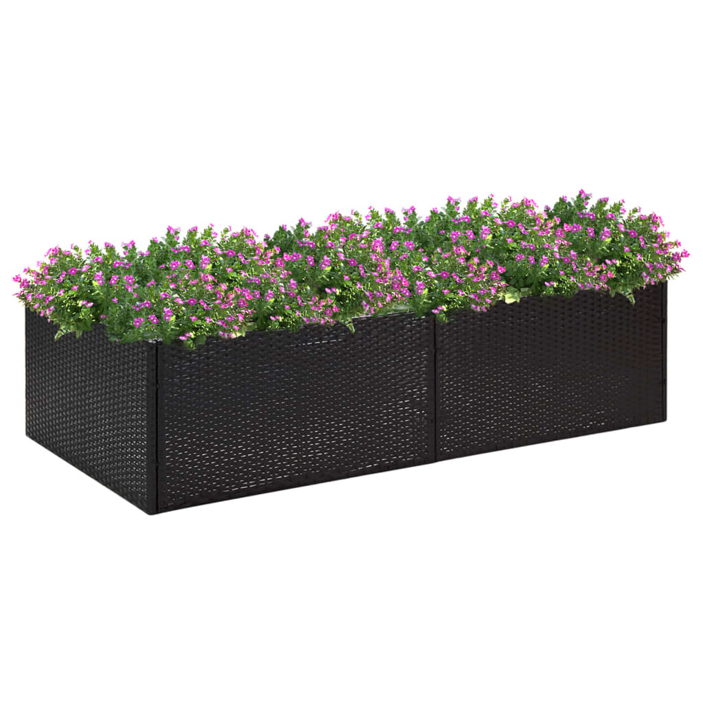 Sodo lovelis, juodos spalvos, 157x80x40cm, poliratanas Sodo lovelis, juodos spalvos, 157x80x40cm, poliratanas - Image 2