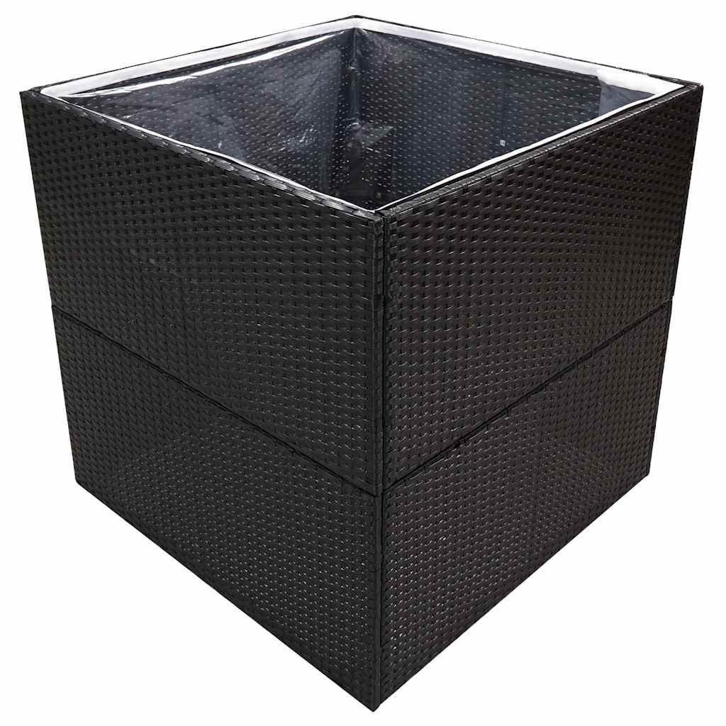 Sodo lovelis, juodos spalvos, 80x80x80cm, poliratanas Sodo lovelis, juodos spalvos, 80x80x80cm, poliratanas - Image 3