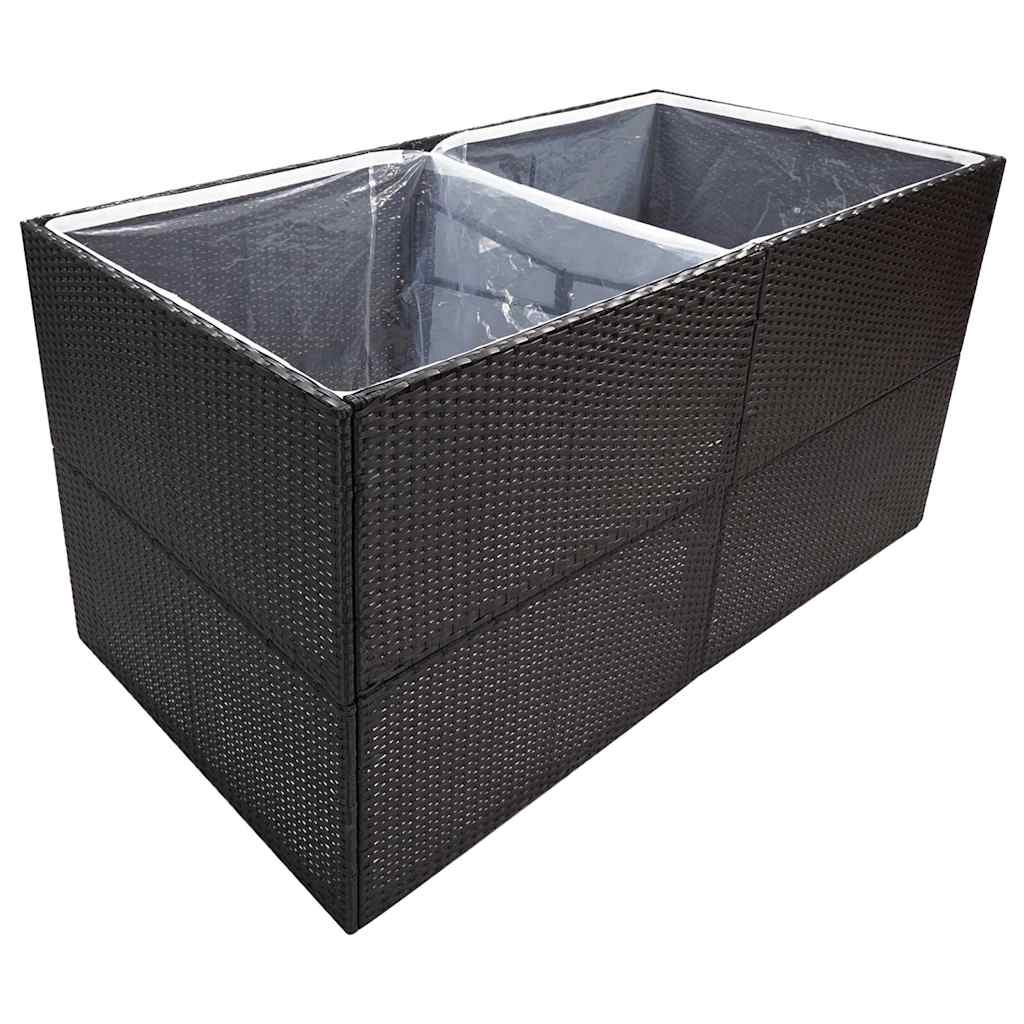 Sodo lovelis, juodos spalvos, 157x80x80cm, poliratanas Sodo lovelis, juodos spalvos, 157x80x80cm, poliratanas - Image 3