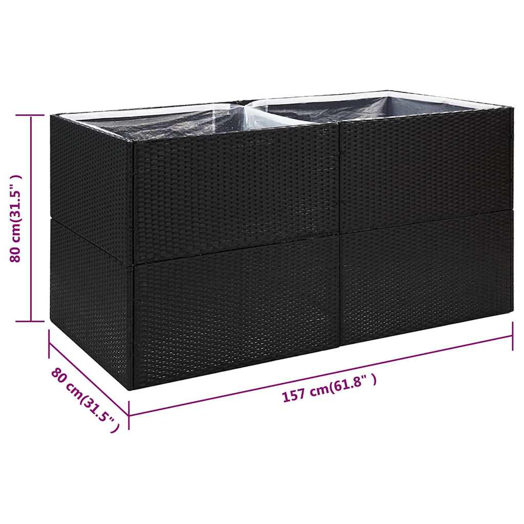 Sodo lovelis, juodos spalvos, 157x80x80cm, poliratanas Sodo lovelis, juodos spalvos, 157x80x80cm, poliratanas