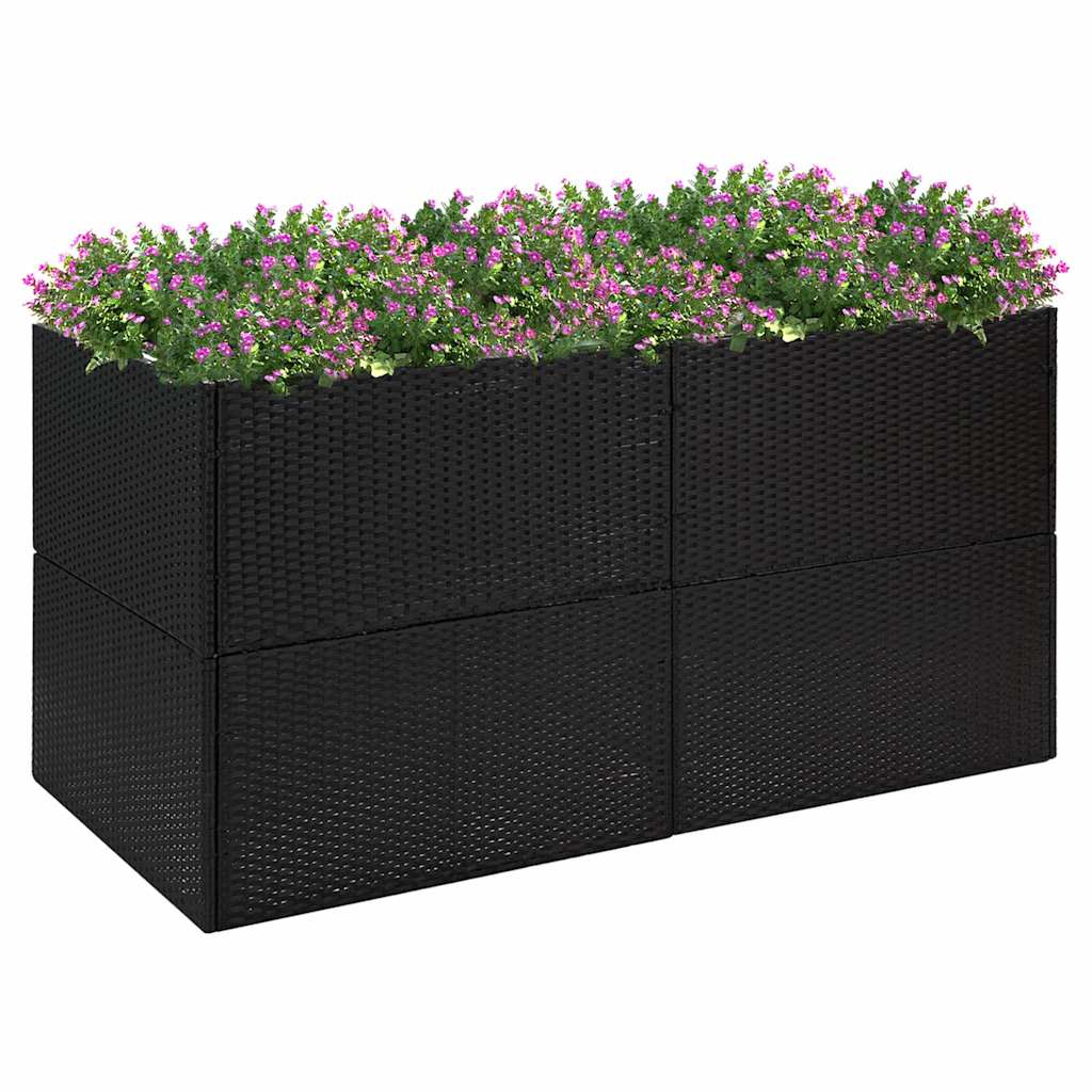 Sodo lovelis, juodos spalvos, 157x80x80cm, poliratanas Sodo lovelis, juodos spalvos, 157x80x80cm, poliratanas - Image 2