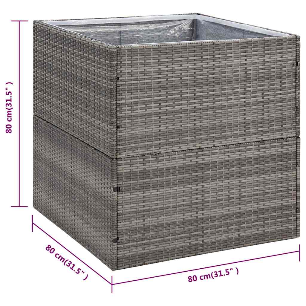 Sodo lovelis, pilkos spalvos, 80x80x80cm, poliratanas Sodo lovelis, pilkos spalvos, 80x80x80cm, poliratanas