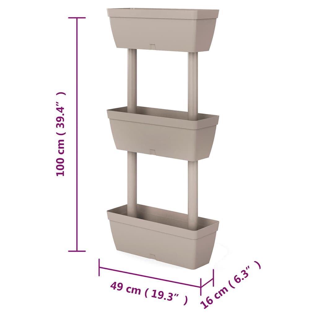 Sodo loveliai, 3vnt., taupe spalvos, 100cm Sodo loveliai, 3vnt., taupe spalvos, 100cm