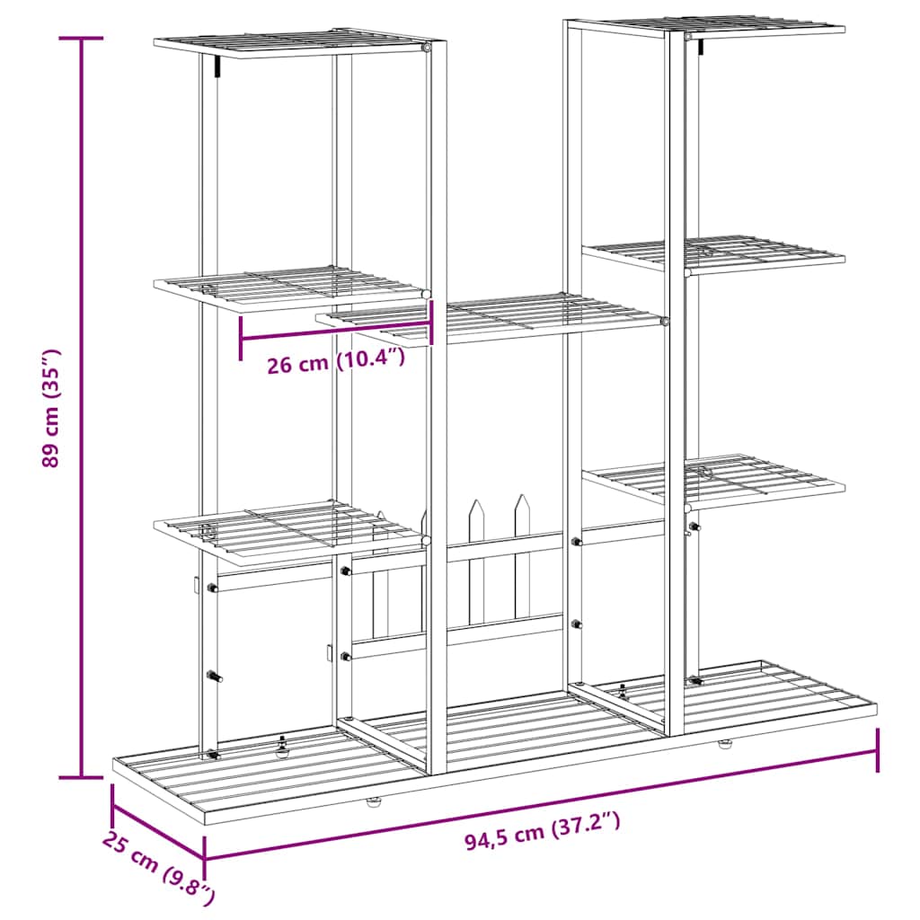 Gėlių stovas, baltos spalvos, 94,5x25x89cm, geležis Gėlių stovas, baltos spalvos, 94,5x25x89cm, geležis - Image 9