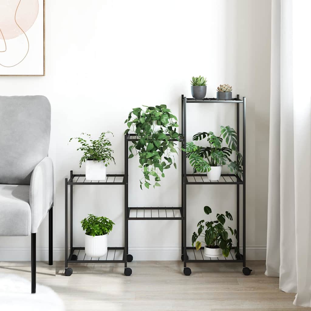 Gėlių stovas su ratukais, juodas, 83x25x83,5cm, geležis Gėlių stovas su ratukais, juodas, 83x25x83,5cm, geležis - Image 3
