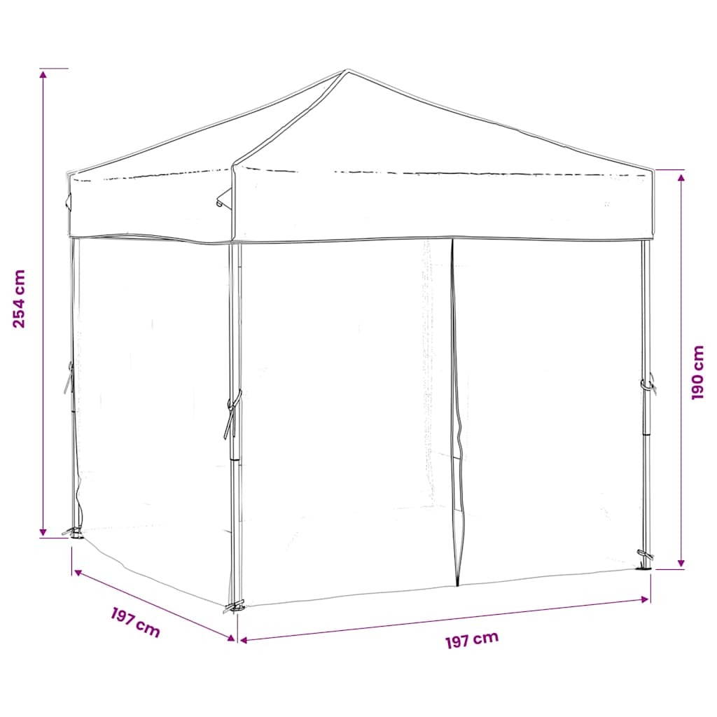 Proginė palapinė su šoninėmis sienomis, antracito, 2x2m Proginė palapinė su šoninėmis sienomis, antracito, 2x2m - Image 9