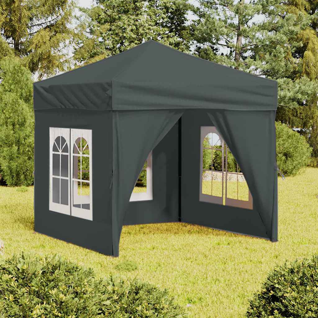 Proginė palapinė su šoninėmis sienomis, antracito, 2x2m Proginė palapinė su šoninėmis sienomis, antracito, 2x2m - Image 2