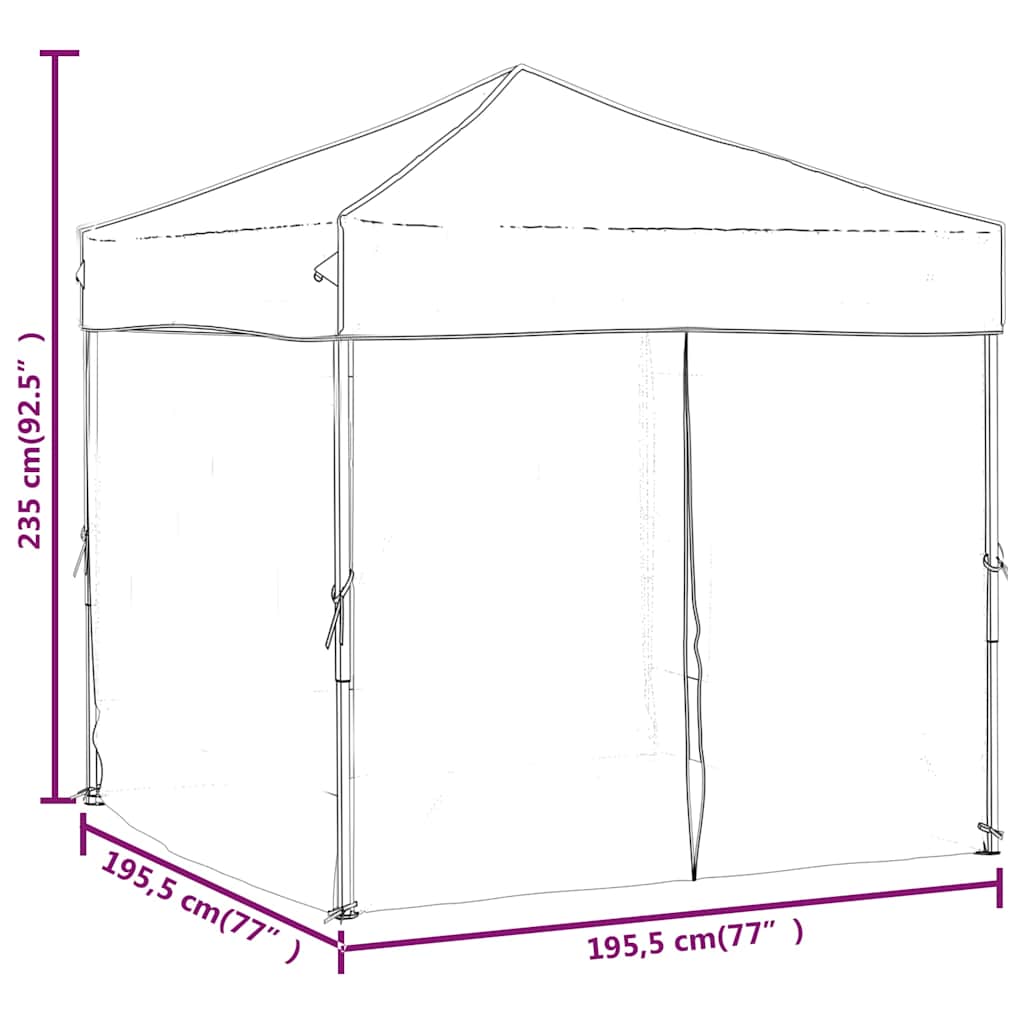 Proginė palapinė su šoninėmis sienomis, balta, 2x2m Proginė palapinė su šoninėmis sienomis, balta, 2x2m - Image 9