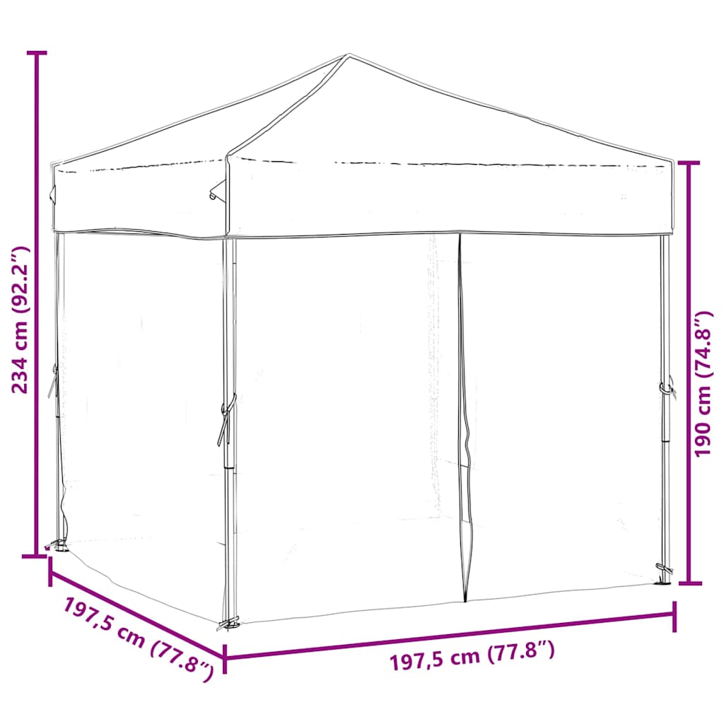 Proginė palapinė su šoninėmis sienomis, taupe, 2x2m Proginė palapinė su šoninėmis sienomis, taupe, 2x2m - Image 9