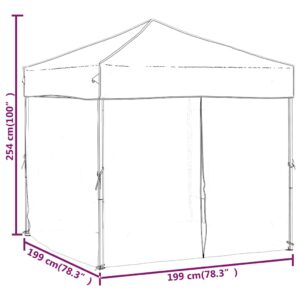 Proginė palapinė su šoninėmis sienomis, antracito, 2x2m
