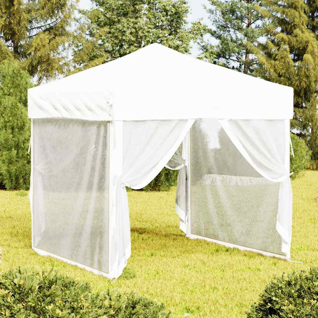 Proginė palapinė su šoninėmis sienomis, balta, 2x2m Proginė palapinė su šoninėmis sienomis, balta, 2x2m - Image 2
