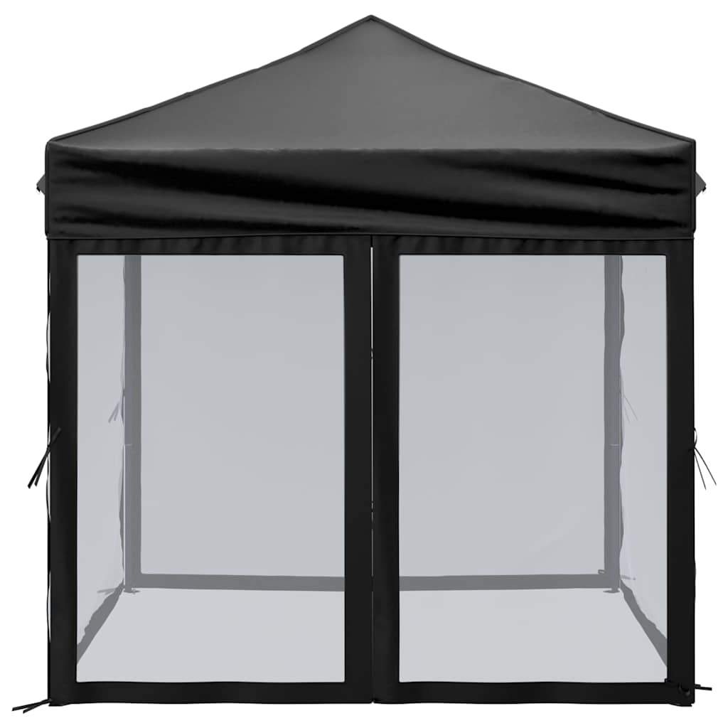 Proginė palapinė su šoninėmis sienomis, juoda, 2x2m Proginė palapinė su šoninėmis sienomis, juoda, 2x2m - Image 4