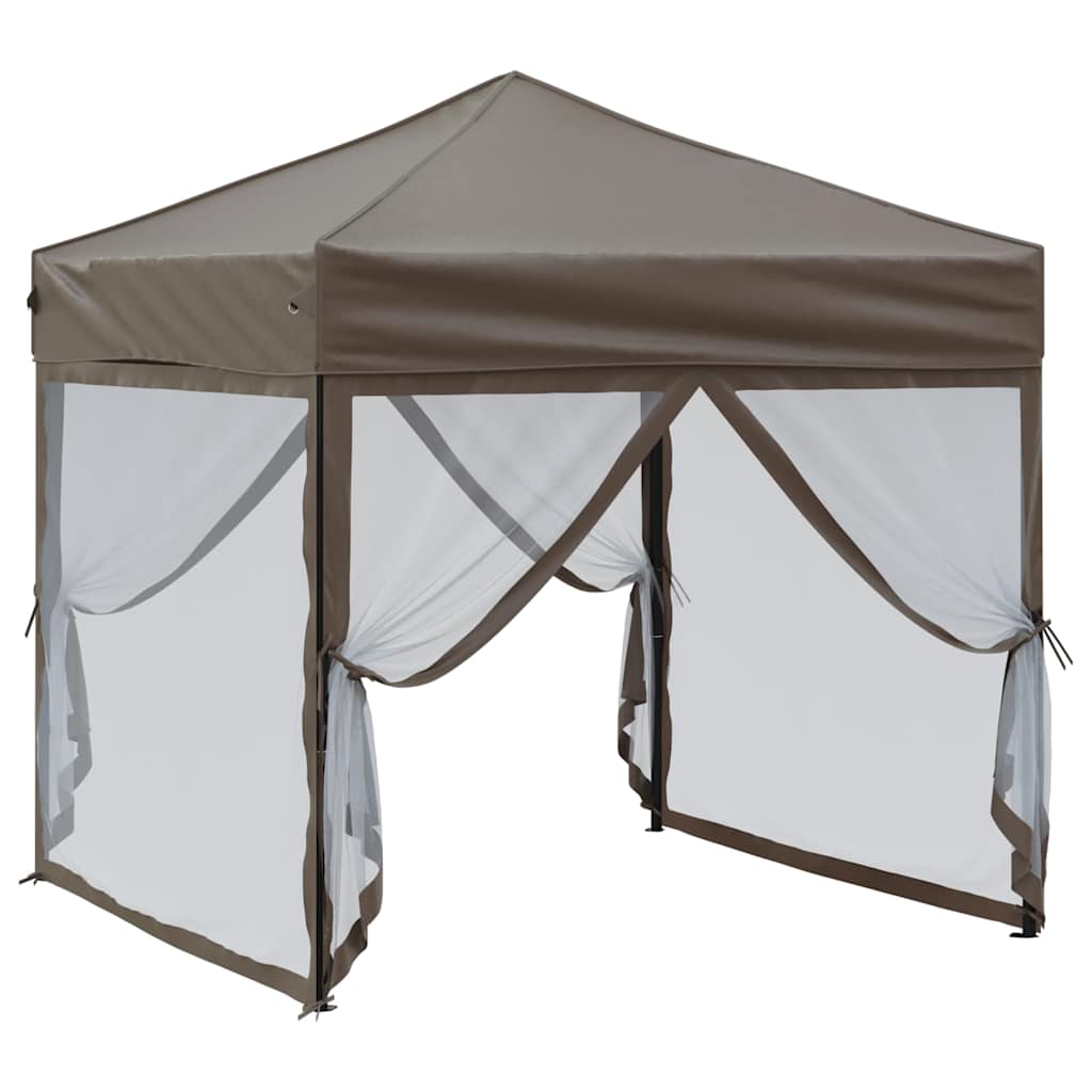 Proginė palapinė su šoninėmis sienomis, taupe, 2x2m Proginė palapinė su šoninėmis sienomis, taupe, 2x2m - Image 3