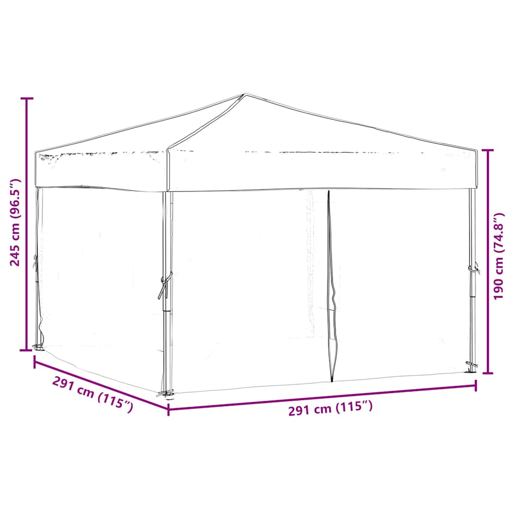 Proginė palapinė su šoninėmis sienomis, antracito, 3x3m Proginė palapinė su šoninėmis sienomis, antracito, 3x3m - Image 9