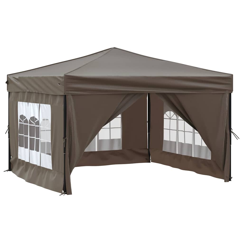 Proginė palapinė su šoninėmis sienomis, taupe, 3x3m Proginė palapinė su šoninėmis sienomis, taupe, 3x3m - Image 3