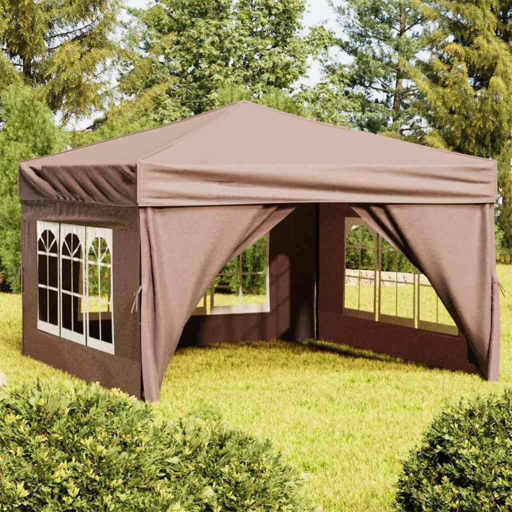 Proginė palapinė su šoninėmis sienomis, taupe, 3x3m Proginė palapinė su šoninėmis sienomis, taupe, 3x3m - Image 2