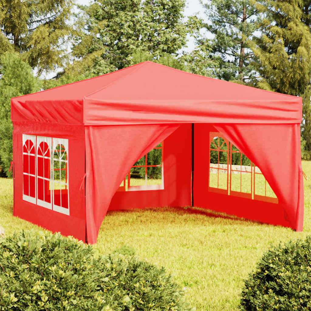 Proginė palapinė su šoninėmis sienomis, raudona, 3x3m Proginė palapinė su šoninėmis sienomis, raudona, 3x3m - Image 2