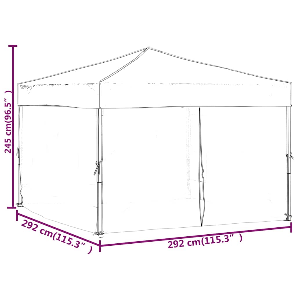 Proginė palapinė su šoninėmis sienomis, antracito, 3x3m Proginė palapinė su šoninėmis sienomis, antracito, 3x3m