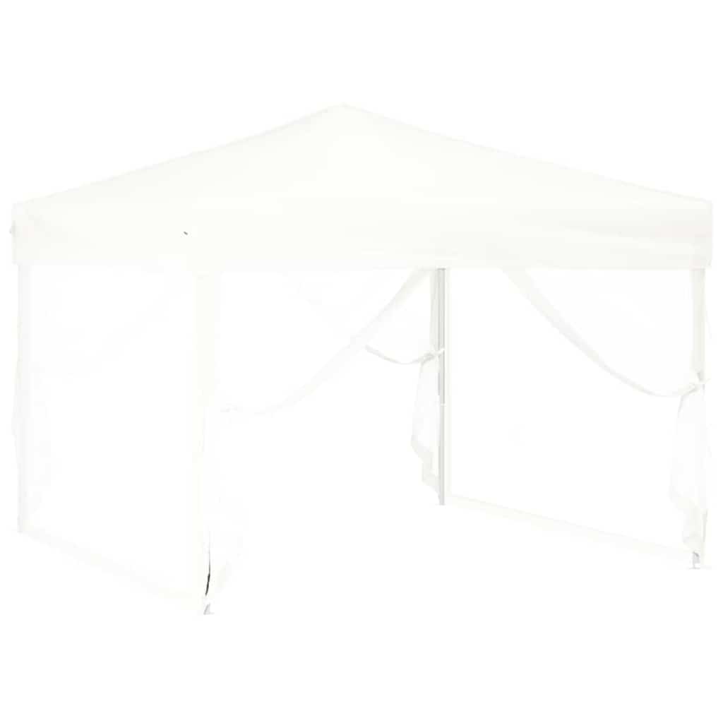 Proginė palapinė su šoninėmis sienomis, balta, 3x3m Proginė palapinė su šoninėmis sienomis, balta, 3x3m - Image 3