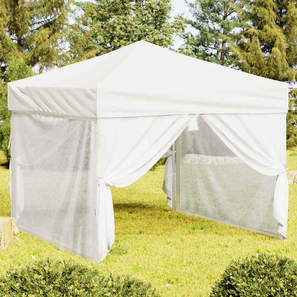 Proginė palapinė su šoninėmis sienomis, balta, 3x3m Proginė palapinė su šoninėmis sienomis, balta, 3x3m - Image 2