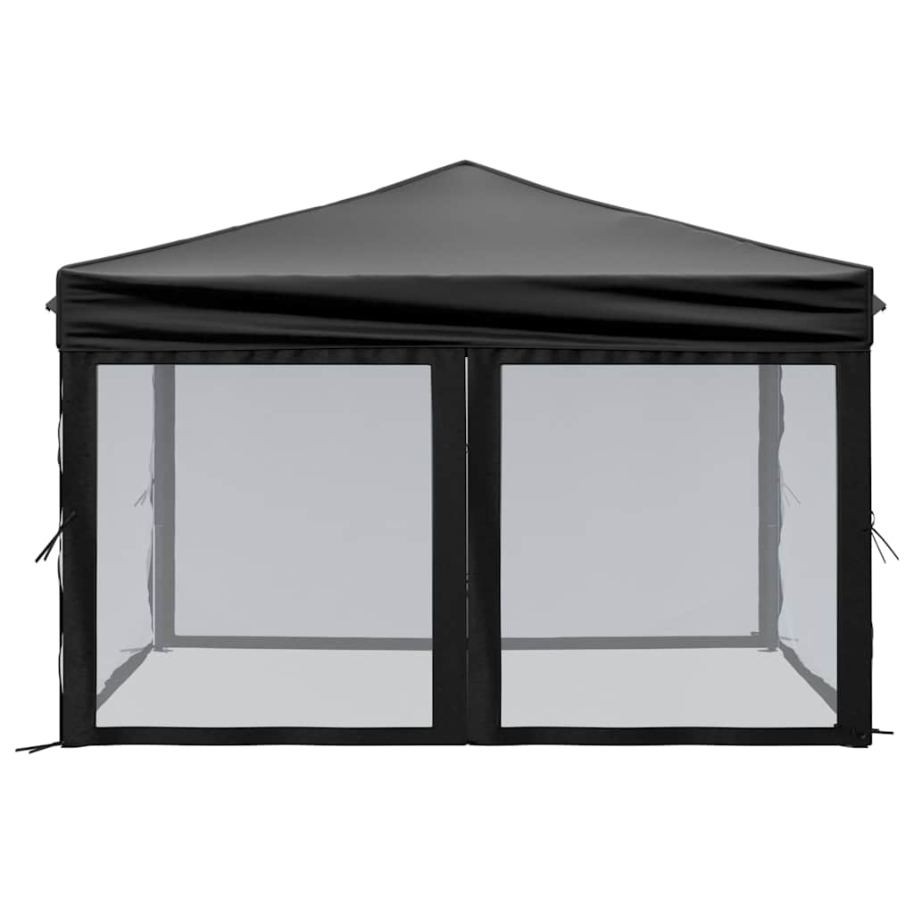 Proginė palapinė su šoninėmis sienomis, juoda, 3x3m Proginė palapinė su šoninėmis sienomis, juoda, 3x3m - Image 4