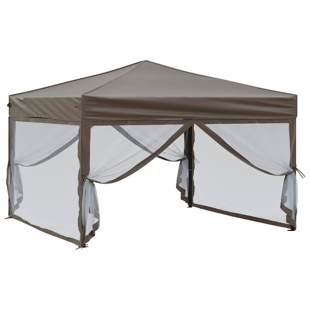 Proginė palapinė su šoninėmis sienomis, taupe, 3x3m Proginė palapinė su šoninėmis sienomis, taupe, 3x3m - Image 3
