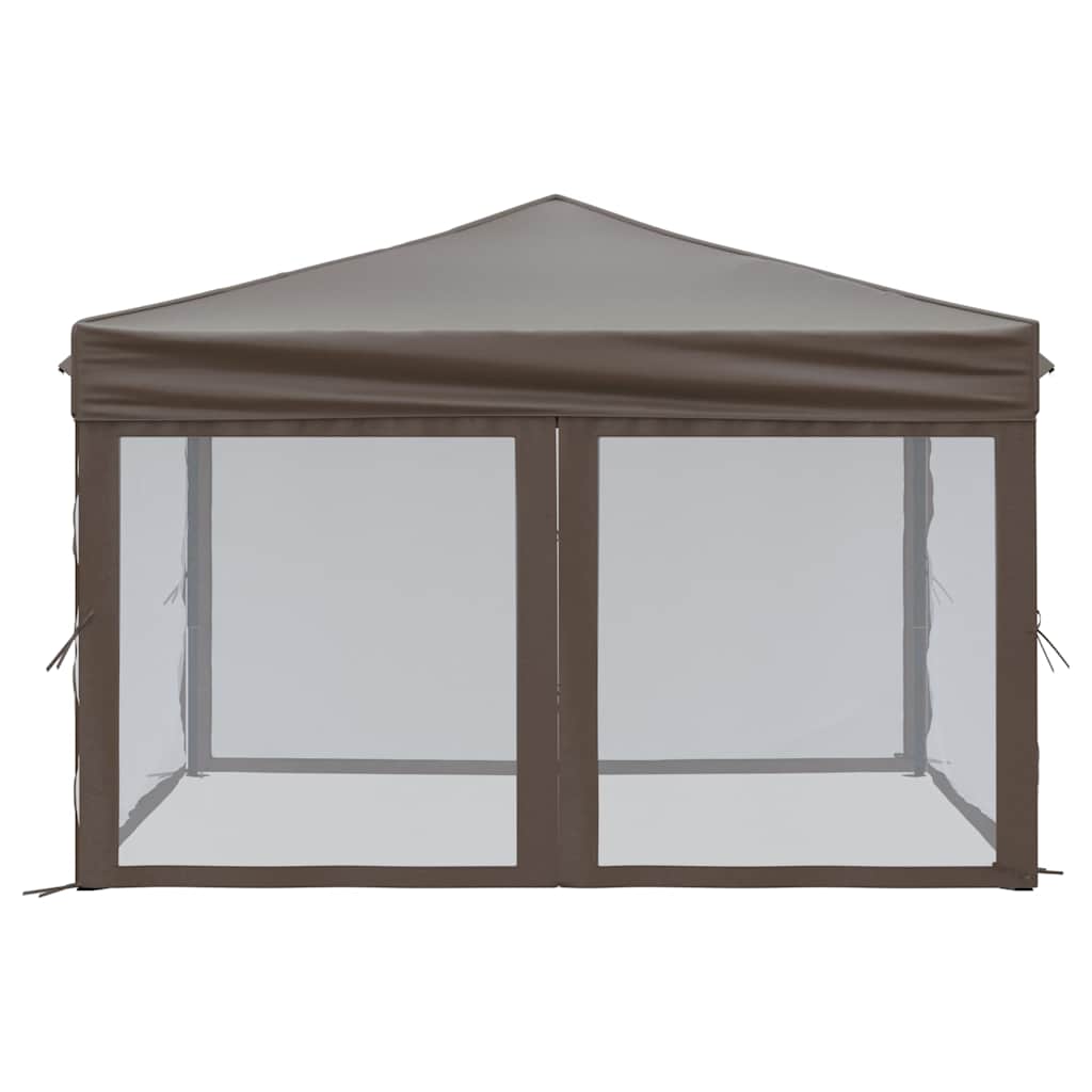 Proginė palapinė su šoninėmis sienomis, taupe, 3x3m Proginė palapinė su šoninėmis sienomis, taupe, 3x3m - Image 4