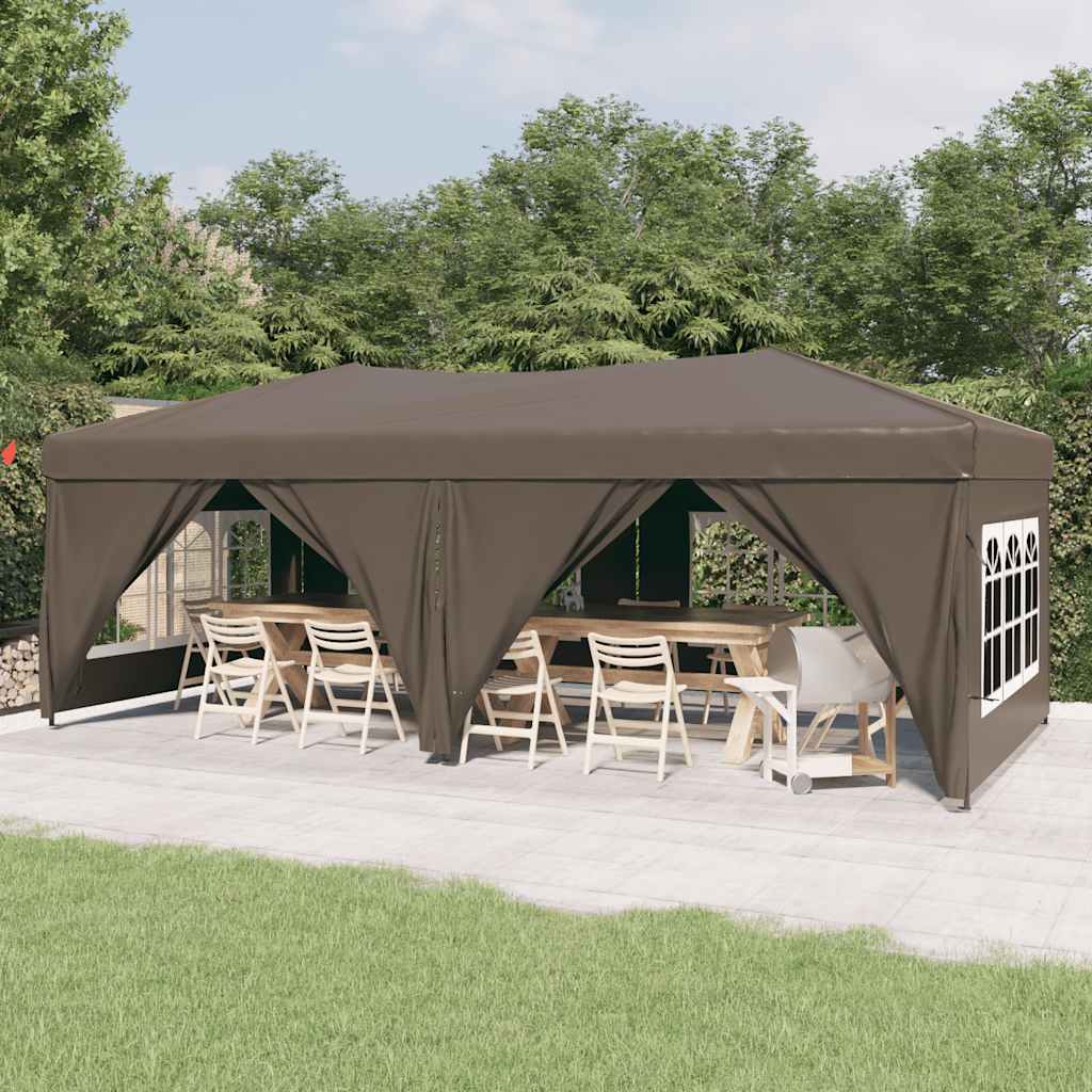 Proginė palapinė su šoninėmis sienomis, taupe, 3x6m Proginė palapinė su šoninėmis sienomis, taupe, 3x6m - Image 2