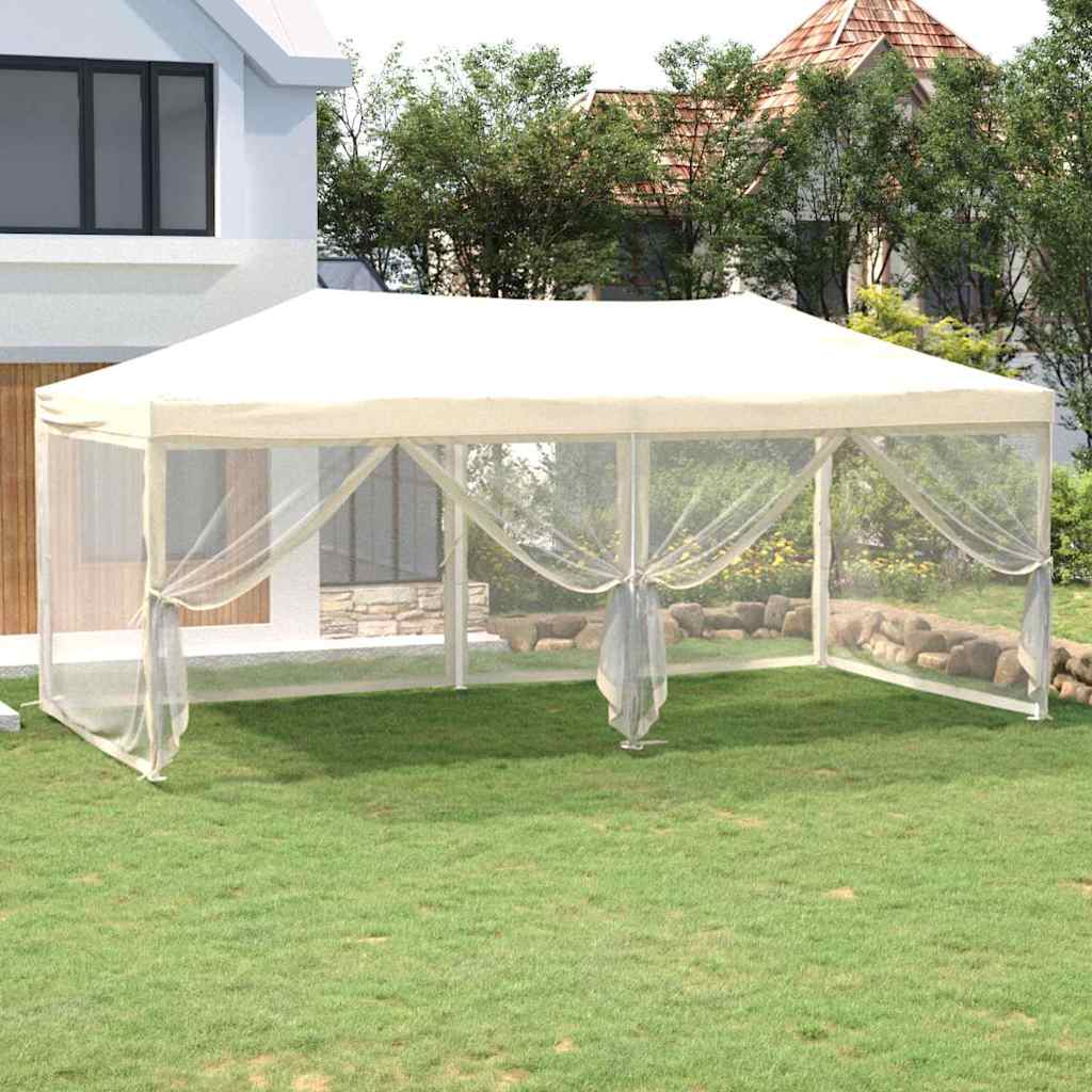 Proginė palapinė su šoninėmis sienomis, kreminė, 3x6m Proginė palapinė su šoninėmis sienomis, kreminė, 3x6m - Image 2