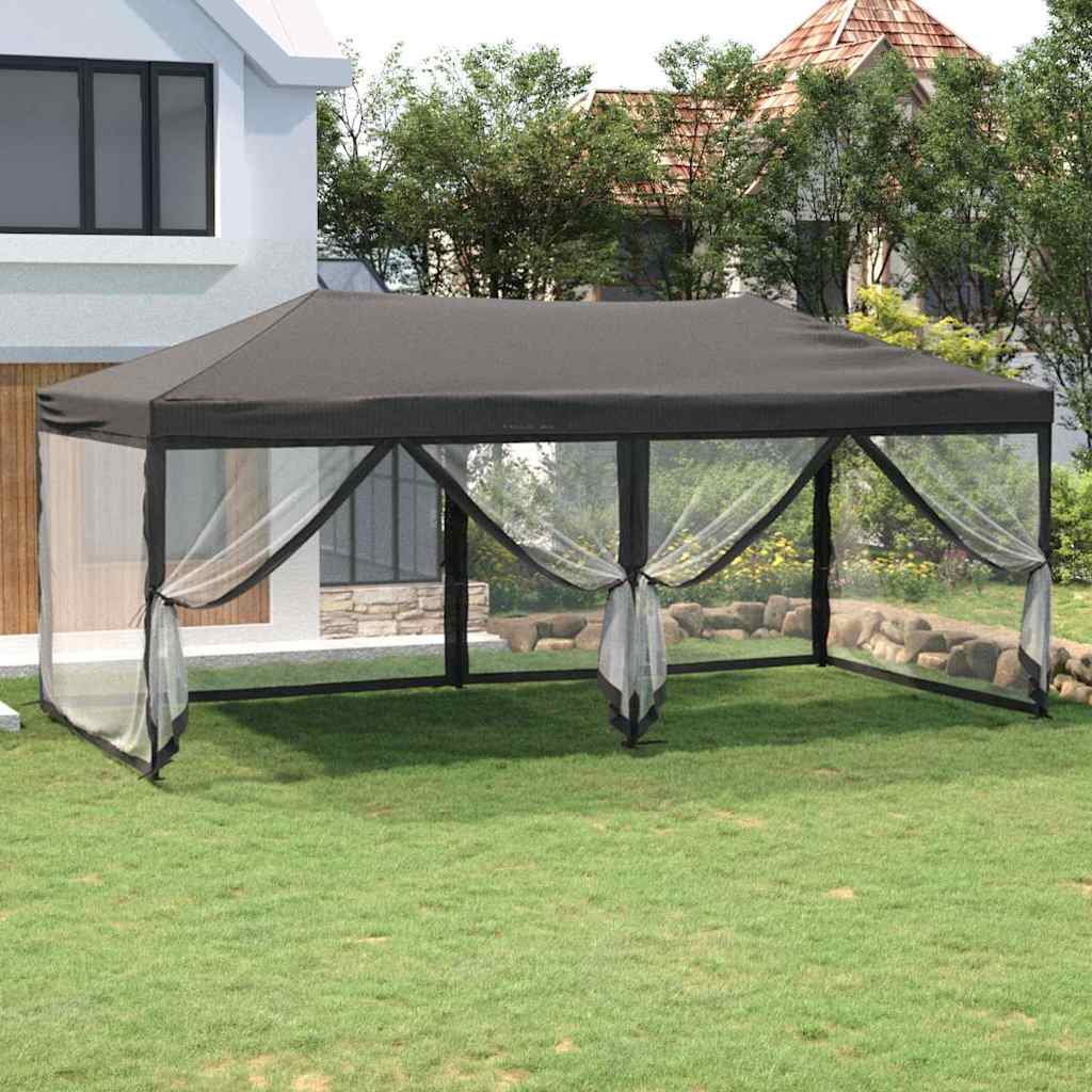 Proginė palapinė su šoninėmis sienomis, antracito, 3x6m Proginė palapinė su šoninėmis sienomis, antracito, 3x6m - Image 2