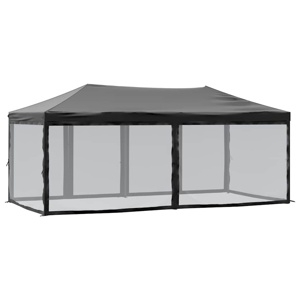 Proginė palapinė su šoninėmis sienomis, juoda, 3x6m Proginė palapinė su šoninėmis sienomis, juoda, 3x6m - Image 5