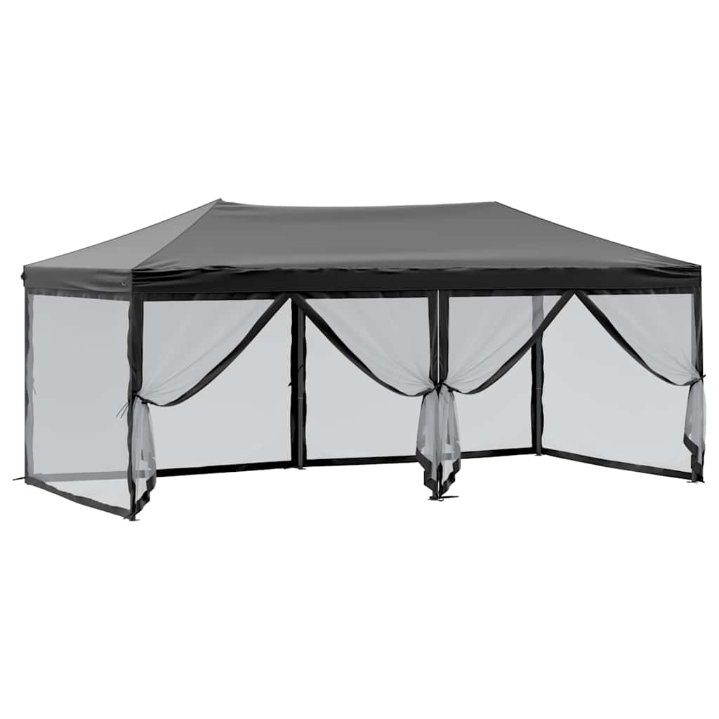Proginė palapinė su šoninėmis sienomis, juoda, 3x6m Proginė palapinė su šoninėmis sienomis, juoda, 3x6m - Image 6