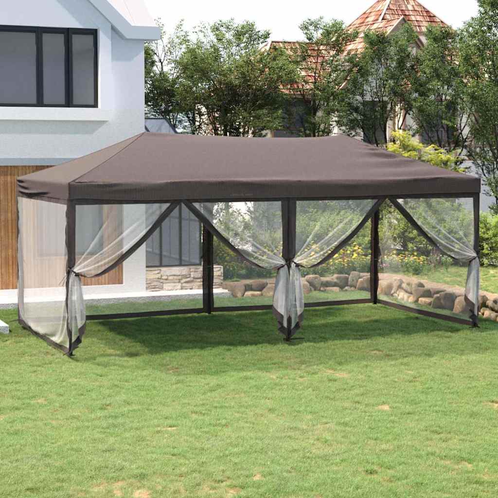 Proginė palapinė su šoninėmis sienomis, taupe, 3x6m Proginė palapinė su šoninėmis sienomis, taupe, 3x6m - Image 2