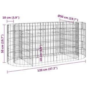 Gabiono lovelis, 120x50x50cm, galvanizuota geležis, aukštas
