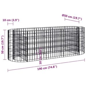 Gabiono lovelis, 190x50x50cm, galvanizuota geležis, aukštas