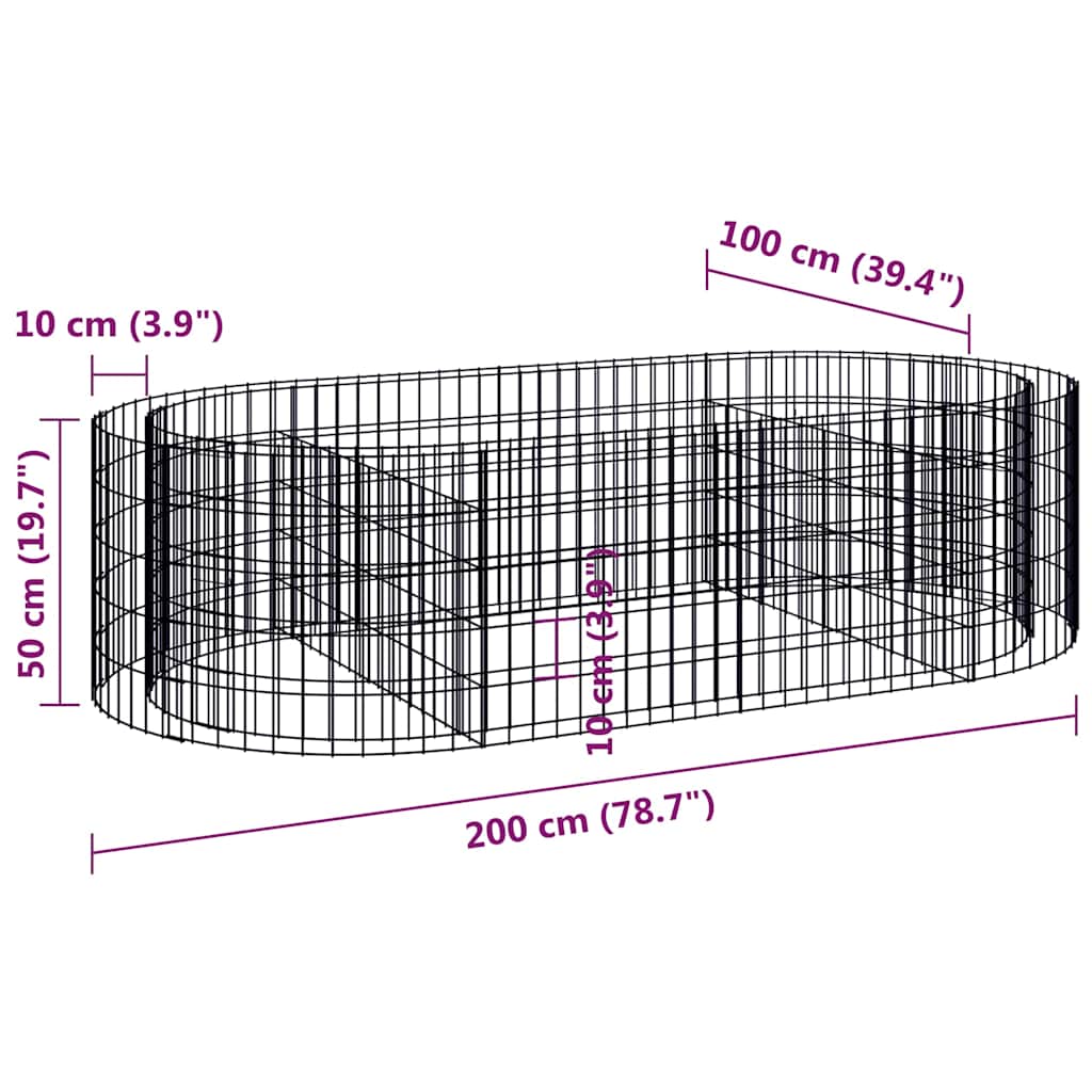 Gabiono lovelis, 200x100x50cm, galvanizuota geležis, aukštas Gabiono lovelis, 200x100x50cm, galvanizuota geležis, aukštas