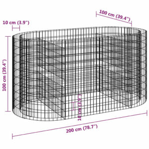 Gabiono lovelis, 200x100x100cm, galvanizuota geležis, aukštas