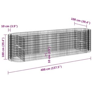 Gabiono lovelis, 400x100x100cm, galvanizuota geležis, aukštas