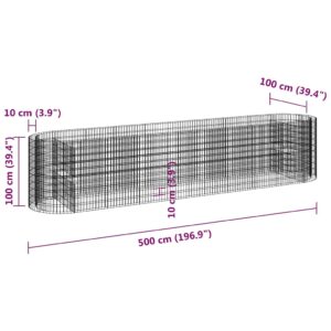Gabiono lovelis, 500x100x100cm, galvanizuota geležis, aukštas