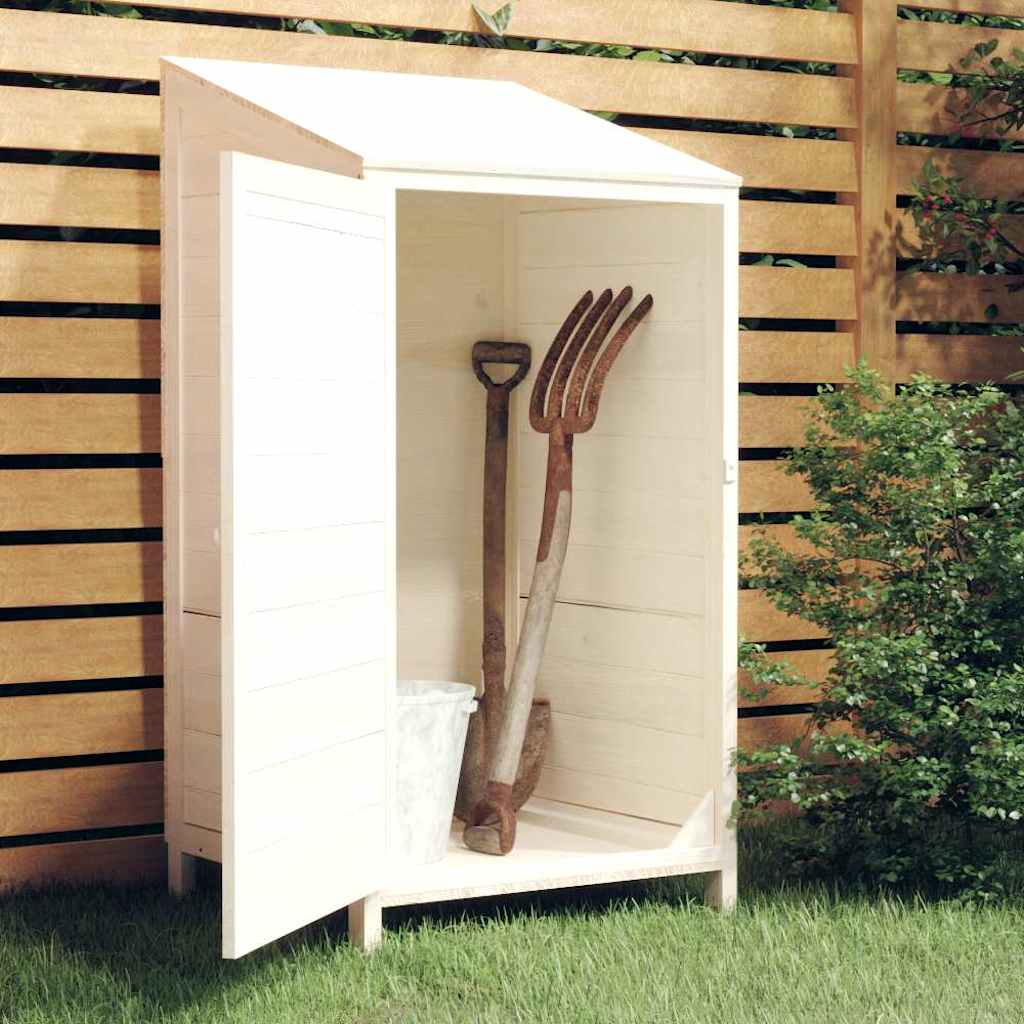 Sodo pašiūrė, balta, 55x52x112cm, eglės medienos masyvas Sodo pašiūrė, balta, 55x52x112cm, eglės medienos masyvas - Image 2