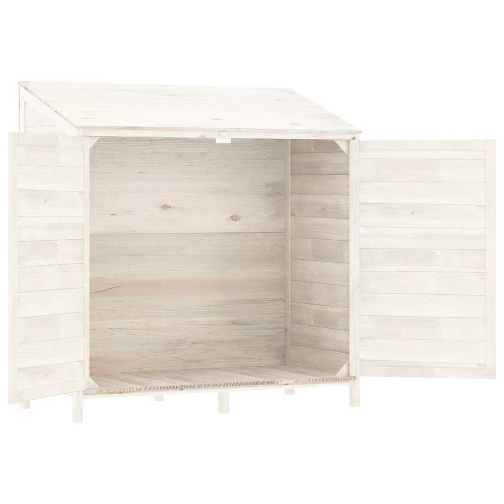 Sodo pašiūrė, balta, 102x52x112cm, eglės medienos masyvas Sodo pašiūrė, balta, 102x52x112cm, eglės medienos masyvas - Image 4
