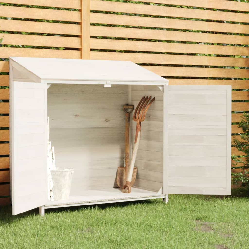 Sodo pašiūrė, balta, 102x52x112cm, eglės medienos masyvas Sodo pašiūrė, balta, 102x52x112cm, eglės medienos masyvas - Image 2