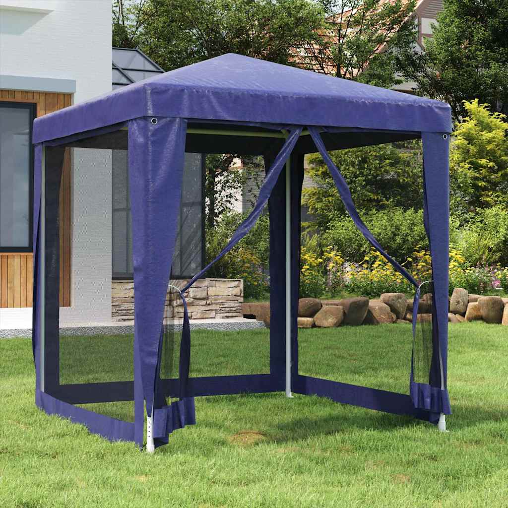 Proginė palapinė su 4 tinklinėmis sienomis, mėlyna, 2x2m, HDPE Proginė palapinė su 4 tinklinėmis sienomis, mėlyna, 2x2m, HDPE - Image 2