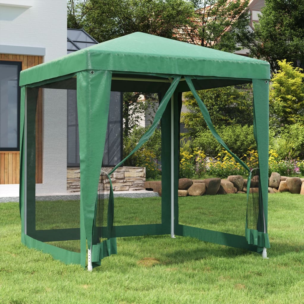 Proginė palapinė su 4 tinklinėmis sienomis, žalia, 2x2m, HDPE Proginė palapinė su 4 tinklinėmis sienomis, žalia, 2x2m, HDPE - Image 2