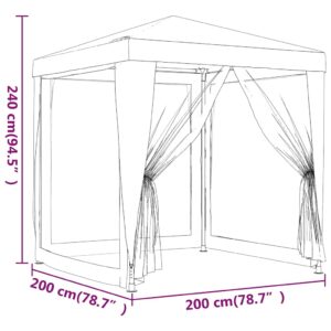 Proginė palapinė su 4 sienomis, antracito, 2x2m, HDPE