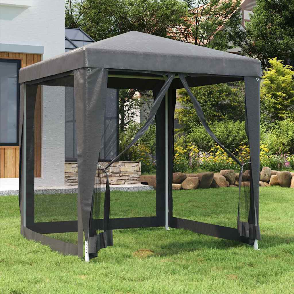 Proginė palapinė su 4 sienomis, antracito, 2x2m, HDPE Proginė palapinė su 4 sienomis, antracito, 2x2m, HDPE - Image 2